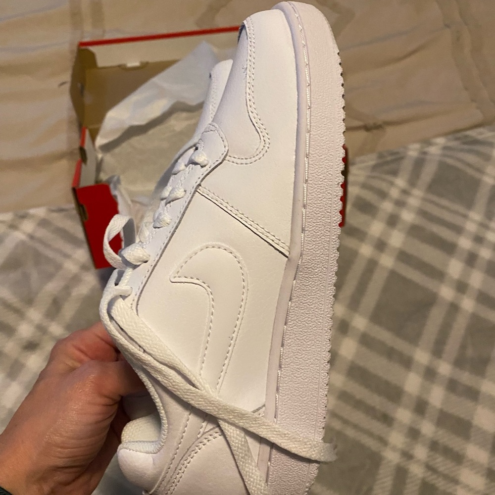 Nike Ebernon Low Sneakers in White and Red